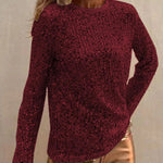 Keep It Shine Sequin Long Sleeve Shift Blouse