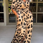 Wild Leopard V-Neck Maxi Dress