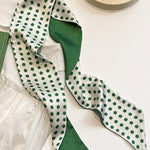 Urban Silk Imitation Polka-Dot Printed Green Scarf