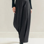 Column No Belt Solid Color Casual Pants Bottoms Trousers