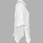 Half Sleeves Loose Buttoned Solid Color Lapel Blouses&Shirts Tops