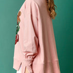 Christmas Candy Cup Sequined Casual Loose Sweatshirt
