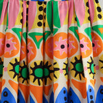 Printed halter neck cropped tank top and skirt set