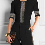 Half Sleeves Skinny Printed Round-Neck T-Shirts Tops