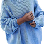 Loose lantern sleeve mid-length sweater