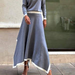Long Sleeve Skirt Two Piece Set