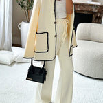 Easy To Style Edge Decorated Pocket Loose Fashion Jacket