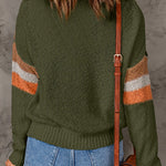 Chevron Casual Drop Shoulder Knit Sweater