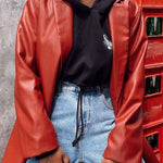 Bershka Oversized Faux Leather Blazer