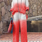 Women's Cotton and Linen Gradient Two-piece Set