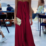 Morning Grace Off Shoulder Satin Bouquet Party Maxi Dress