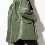 Bershka Oversized Faux Leather Blazer
