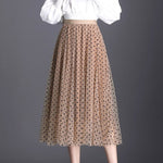 Polka dot high waist gauze skirt princess dress
