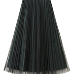 Reversible pleated a-line gauze skirt