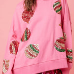Christmas Egg Sequined Casual Long Sleeve Sweatshirt