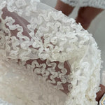 Love Note Lace Texture Fabric Balloon Sleeves Loose Mini Dress