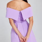 Elegant Evening Lapel Bandeau Removable Belt Pocketed Mini Dress