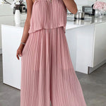 Pleated Suspender Jumpsuit