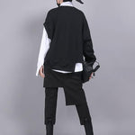 Black Empire False Two Asymmetric 9 Points Culottes Pants