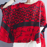 Original Printing Batwing Sleeve T-Shirts Tops