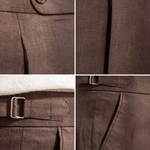 TUSCANY PLEATED COASTAL TROUSERS - Dark Brown