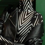Long Sleeves Skinny Striped High-Neck T-Shirts Tops