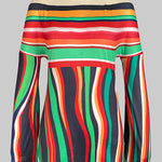 Long Sleeves Loose Contrast Color Striped Halter-Neck T-Shirts Tops