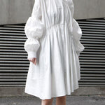 Loose Original Designed Irregular Puff Shirt Dress