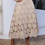 Elegant Lace Midi Skirt