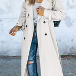 Work Solid Patchwork Turndown Collar Outerwear