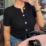 Solid Color Short Knit Sweater