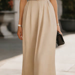 Collared Ruched Waist Midi Dress With Belt