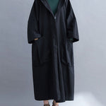 Loose Hooded Trench Long Coat
