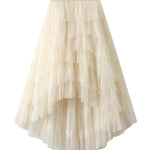 Irregular cake skirt high waist mesh skirt