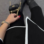 Fashion Contrast V-Neck Jacket