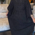 Elegant Black Hollow Pattern Dress