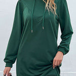 hooded pullover sweater dress