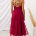 Modern-day Princess Chiffon Suspenders Party Maxi Dress