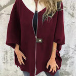Fashionable Casual Stand Collar Zippered Loose Jacket
