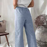 Cotton Linen Loose Fashion Casual Straight Leg Pants Women's Clothes