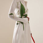 A-Line Long Sleeves Buttoned Flower Print Round-Neck Maxi Dresses