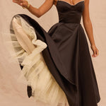 Suspender V-Neck Sleeveless Tutu Maxi Dress