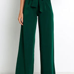 Casual fashion all-match wide-leg pants tie-up bow trousers