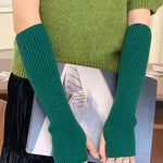 Casual Wool Knitting Keep Warm Solid Color Arm Warmers Accessories