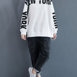 Stylish Letter Print Round-Neck Sweatshirt