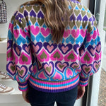 BLUE/PINK HEART SWEATER