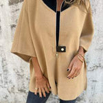 Fashionable Casual Stand Collar Zippered Loose Jacket