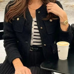 Joy To The World Tweed Metal Button Pocket Jacket