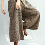 Vintage Loose Wide Leg Checkered Elastic Waist Pants