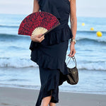 one shoulder asymmetric pleated dress